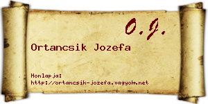 Ortancsik Jozefa névjegykártya